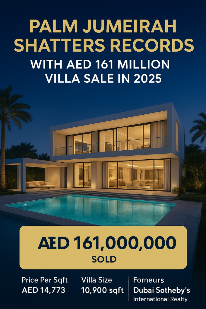 Palm Jumeirah Shatters Records with Dh161 Million Villa Sale in 2025