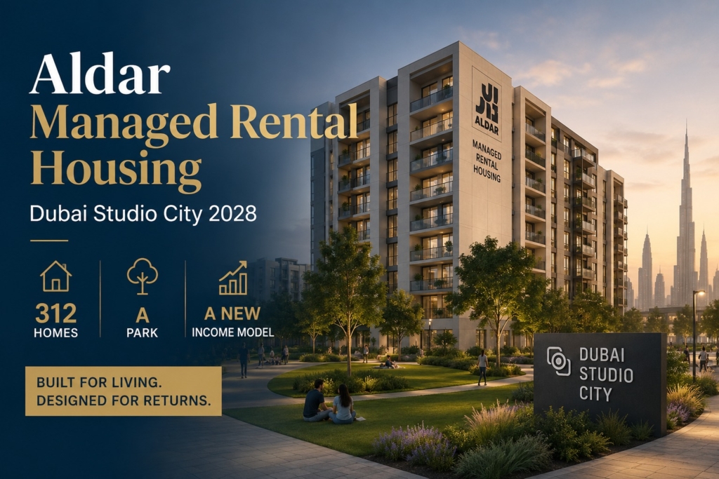 Aldar managed rental housing Dubai Studio City 2026