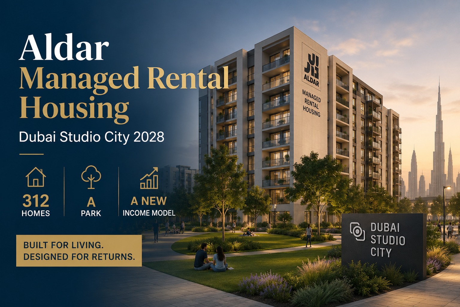 Aldar managed rental housing Dubai Studio City 2026
