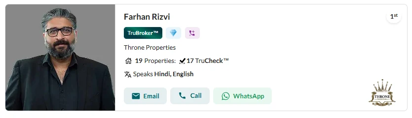 Bayut agent ranking in Haven by Aldar: Farhan Rizvi of Throne Properties is ranked 1st