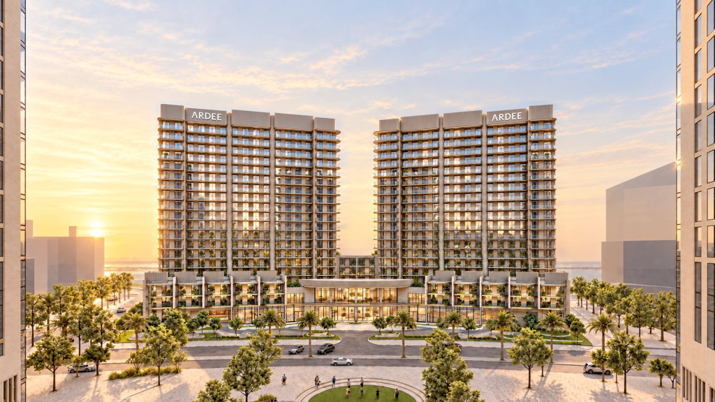 The Views by Ardee: the two residential towers at golden hour, artist's impression