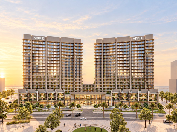 The Views by Ardee: the two residential towers at golden hour, artist's impression